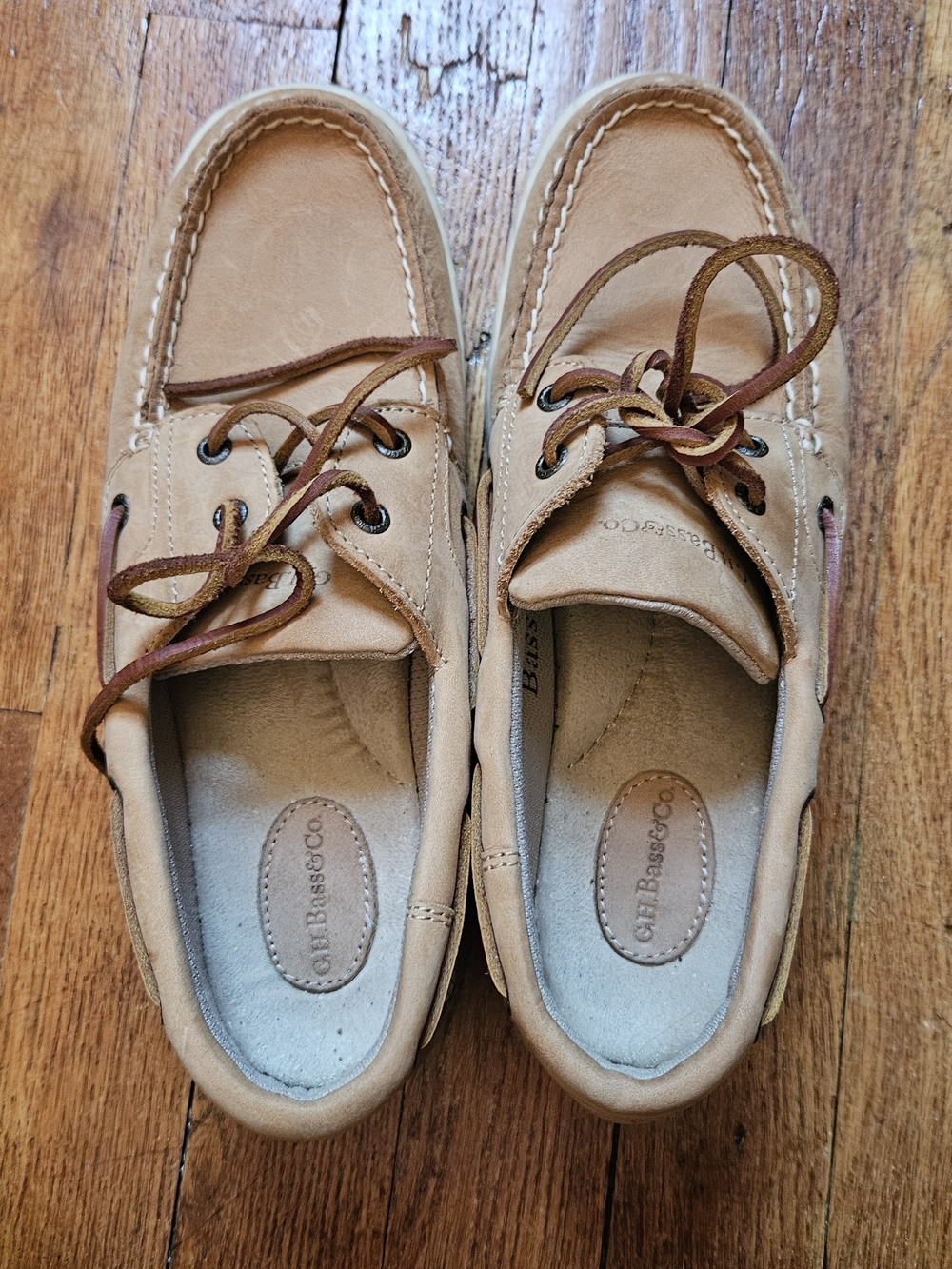 Bass Women's Tan Leather Boat Shoes/Loafers, Size 8.5